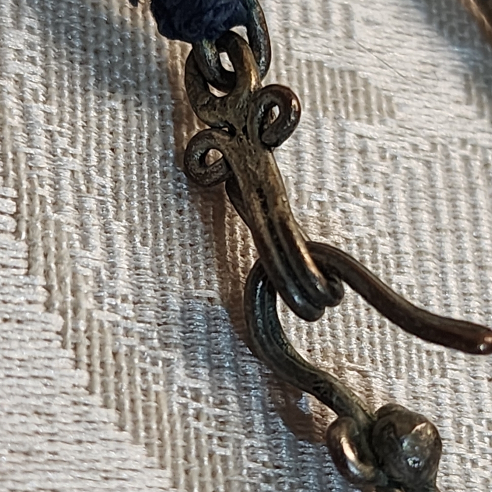 DNMD Limited ANTIQUE Silver Beaded Necklace With Lapis Accents & Enamel Necklace - Picture 6 of 16